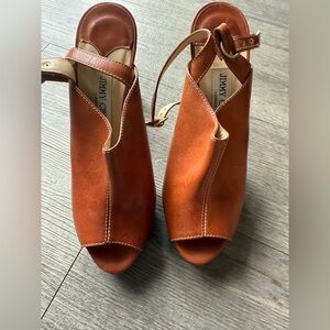 Jimmy Choo Tan Leather Mules with Block Heel 🌟 New🌟